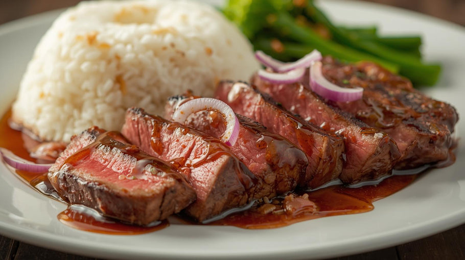 Scotch fillet with teriyaki sauce by Margaret Johnson